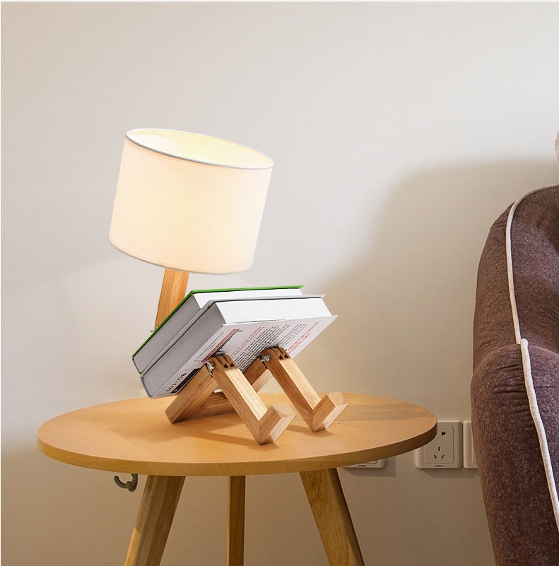 Wooden table lamp