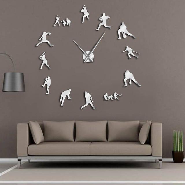 BASEBALL FRAMELESS WALL CLOCK