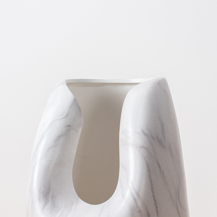 Marble effect ceramic vase