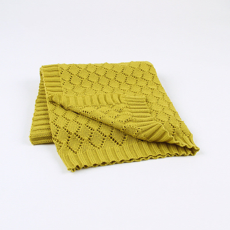 Knitted Hollow Throw Blanket