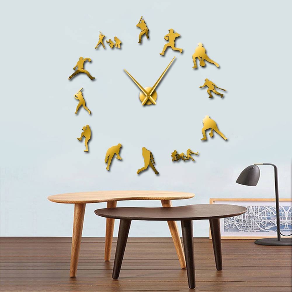 BASEBALL FRAMELESS WALL CLOCK