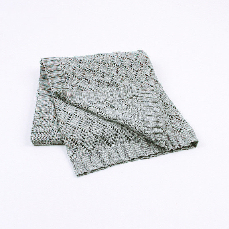 Knitted Hollow Throw Blanket