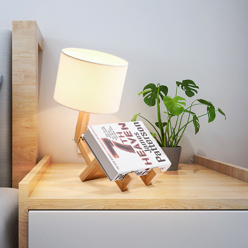 Wooden table lamp