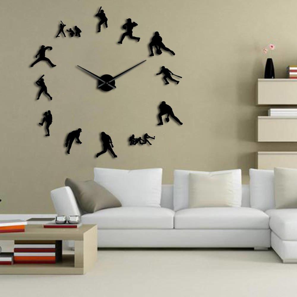 BASEBALL FRAMELESS WALL CLOCK