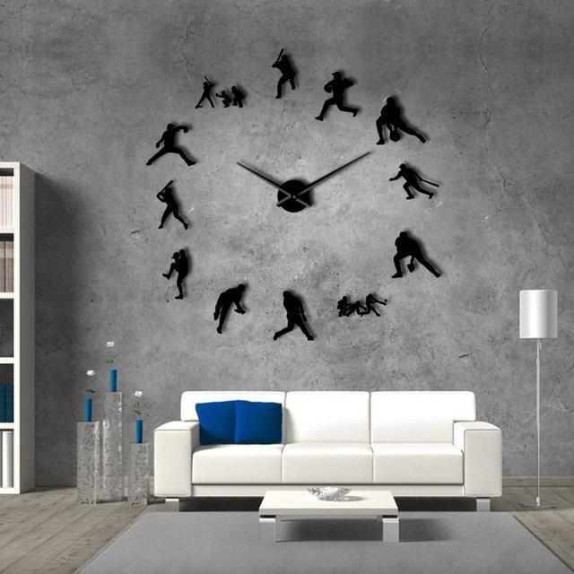 BASEBALL FRAMELESS WALL CLOCK