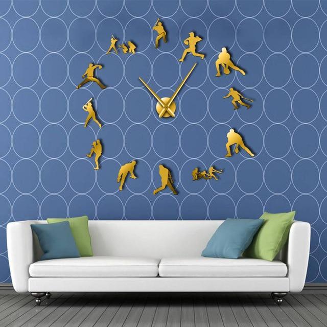 BASEBALL FRAMELESS WALL CLOCK