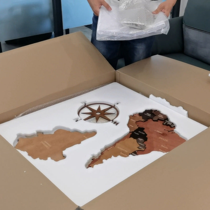 3D World Map Wall Art Large